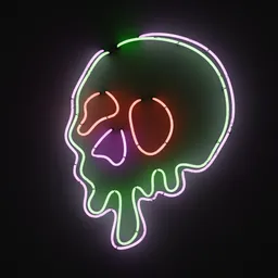 Human Skull Neon Sign