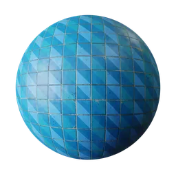 Worn Blue Geometric Ceramic Tiles