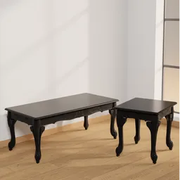 Black Elegance Coffee & Side Table Set