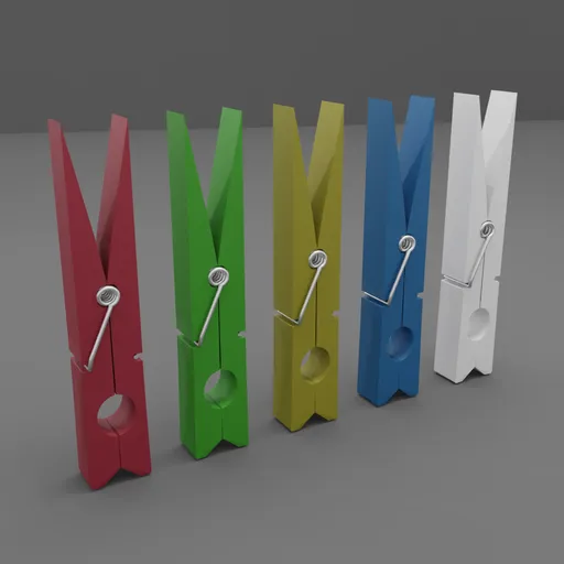 High-quality 3D rendered colorful clothing brooches in a row, created with Blender, suitable for wardrobe use or object decoration.