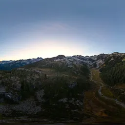 Aerial Canadian Mountain  Sunset