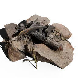 Stone Fireplace Burned Down