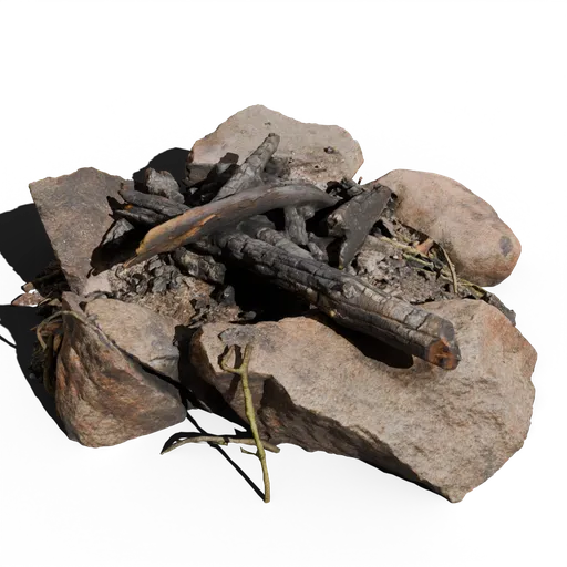 Stone Fireplace Burned Down