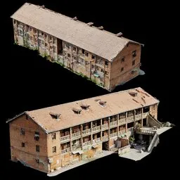 Scan Old red brick building