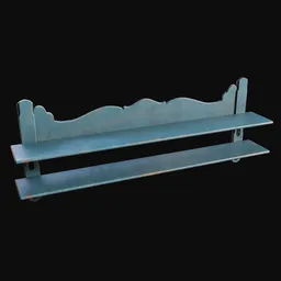 Wooden Country Wall Shelf Painted