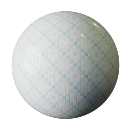 Blue and White Diamond Mosaic Tile