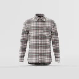 Earth-Tone Plaid Button-Up Shirt