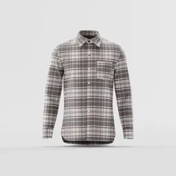 Earth-Tone Plaid Button-Up Shirt