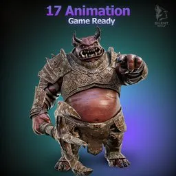 Swamp Monster-Rigged-Animated