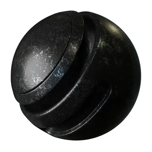 Black painted damaged metal