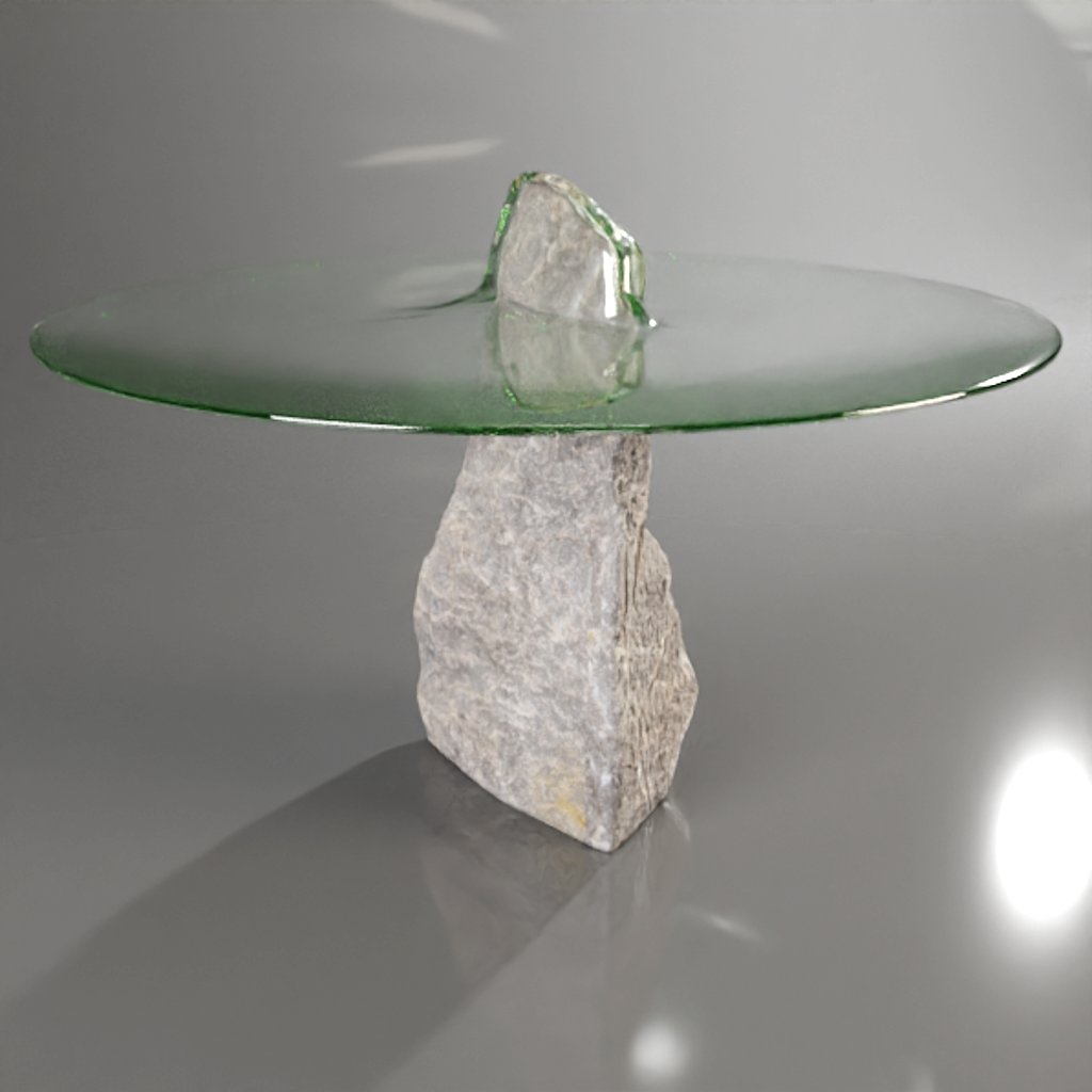 Stone and glass top garden table FREE 3D Table models BlenderKit