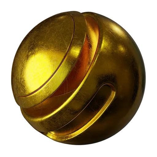 Gold scratched metal