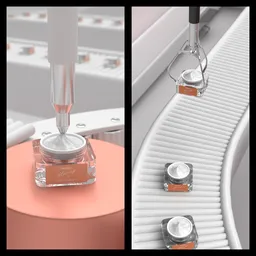 Cream jar filling factory animation