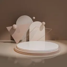 Modern 3D studio render scene with customizable lighting and layout for product visualization in Blender.