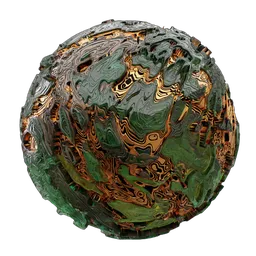 Procedural Abstract Jade & Gold