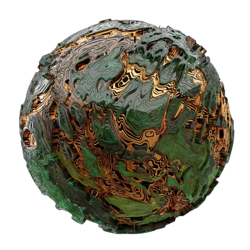 Procedural Abstract Jade & Gold