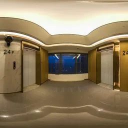 The elevator room at night