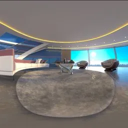 Luxury Curved Windows Living Room