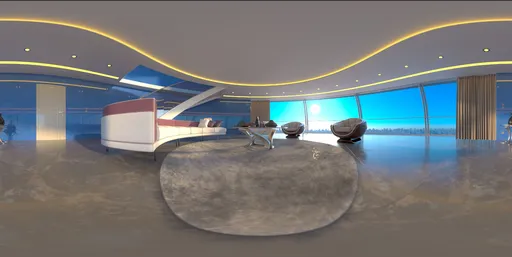 Luxury Curved Windows Living Room