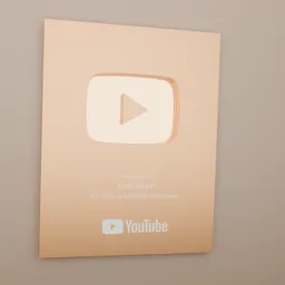 YouTube Gold Play Button Text Editable