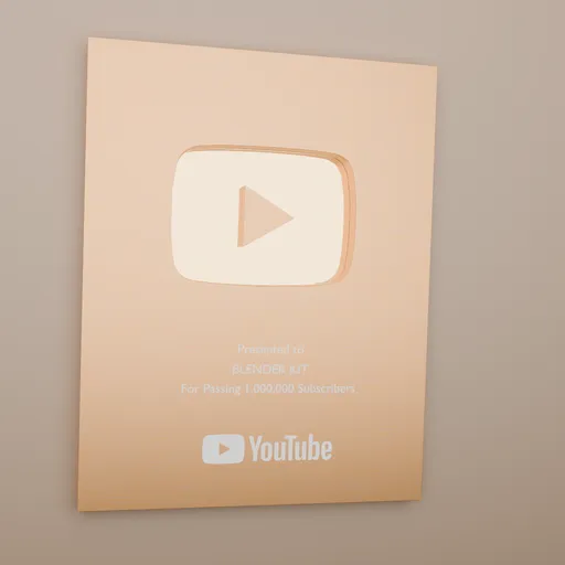 YouTube Gold Play Button Text Editable