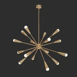SPUTNIK Brass Chandelier