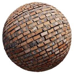 High-resolution 8k PBR Brick Red Wall Middle texture for 3D rendering in Blender and other software.