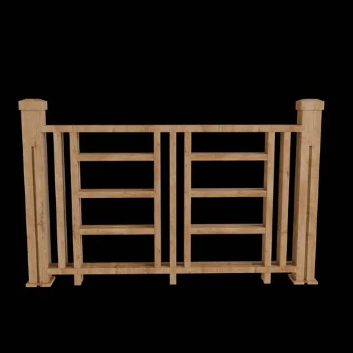 Realistic wooden fence 3D model, suitable for Blender construction scenes.