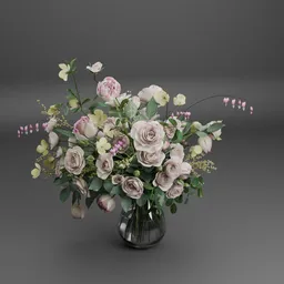 Rose Flower in Glass Vase
