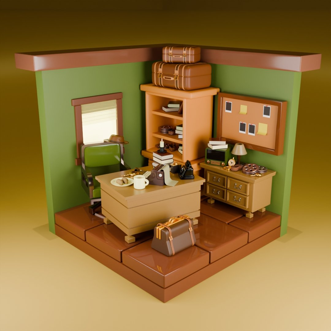 Detective room | Isometric scenes | BlenderKit