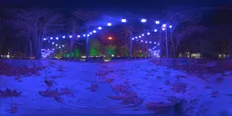 Cinematic Night Park String Lights HDRI