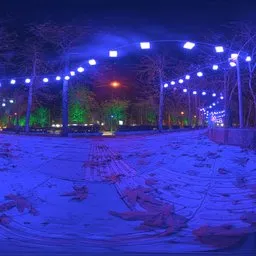 Cinematic Night Park String Lights HDRI