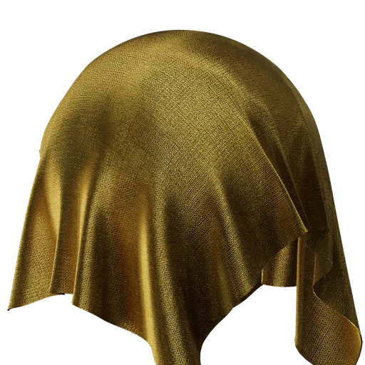 High-resolution golden fabric texture for 3D models, offering a realistic metallic sheen suitable for Blender and PBR workflows.