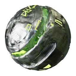 Procedural Scifi Alien Metal Green