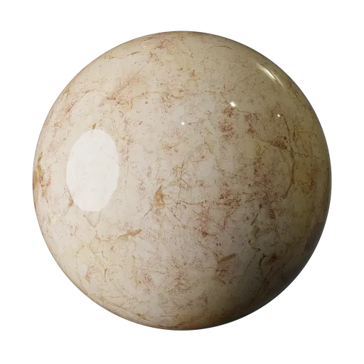 Glossy Ivory Marble with Rust Veins