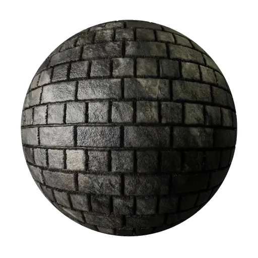 High-resolution Stone Bricks shader for 3D rendering, PBR and procedural combined, with realistic displacement effect.