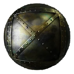 Metal Rivets Gold Cross