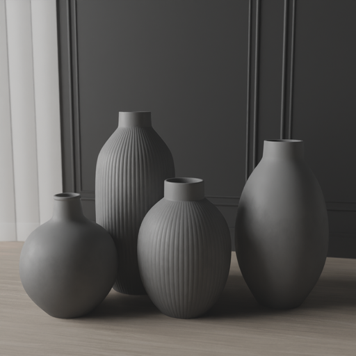 Grey vase set | FREE Vases models | BlenderKit