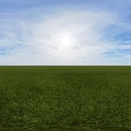 Green grass cloudy blue sky pure sky