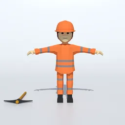 Low Poly Worker Rigged