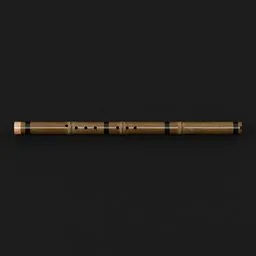 "Chinese DongXiao, a bamboo-made wooden flute, showcasing intricate craftsmanship and a close-up view. This 3D model, designed for Blender 3D, captures the essence of Chinese instruments in an artful and symmetrical manner. Perfect for creators looking to incorporate traditional musical elements into their projects."