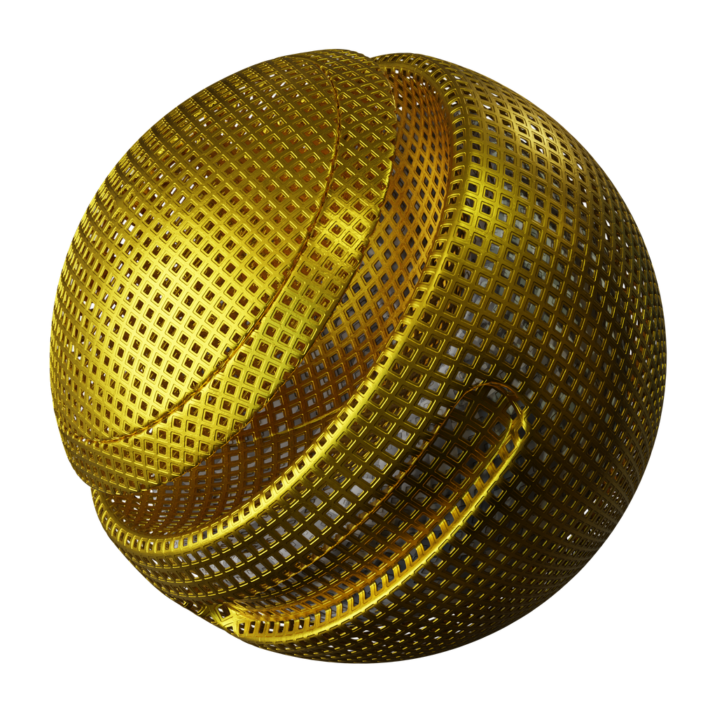 Metal gold perfored grid | FREE metal materials | BlenderKit