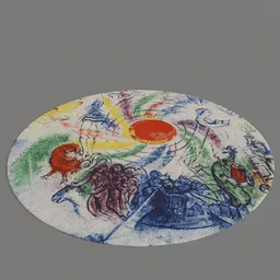 Round carpet painting