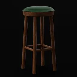 Rustic Wooden Bar Stool