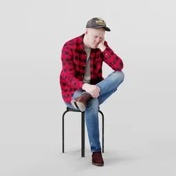 Sitting Western Cowboy