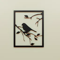 Black bird picture frame