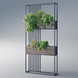 Rack with decorative plants