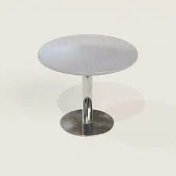 High-quality 3D cafe table with a round top and metal base, designed in Blender.