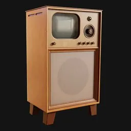 Blond-Wood 1940s Television Console