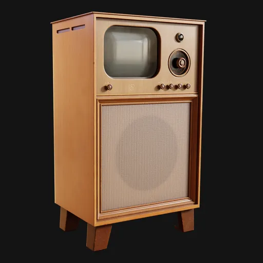 Blond-Wood 1940s Television Console
